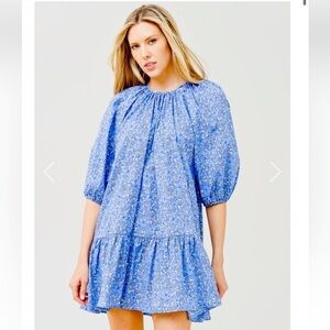 DELUC WOMEN'S ANGELA MINI DRESS in blue floral